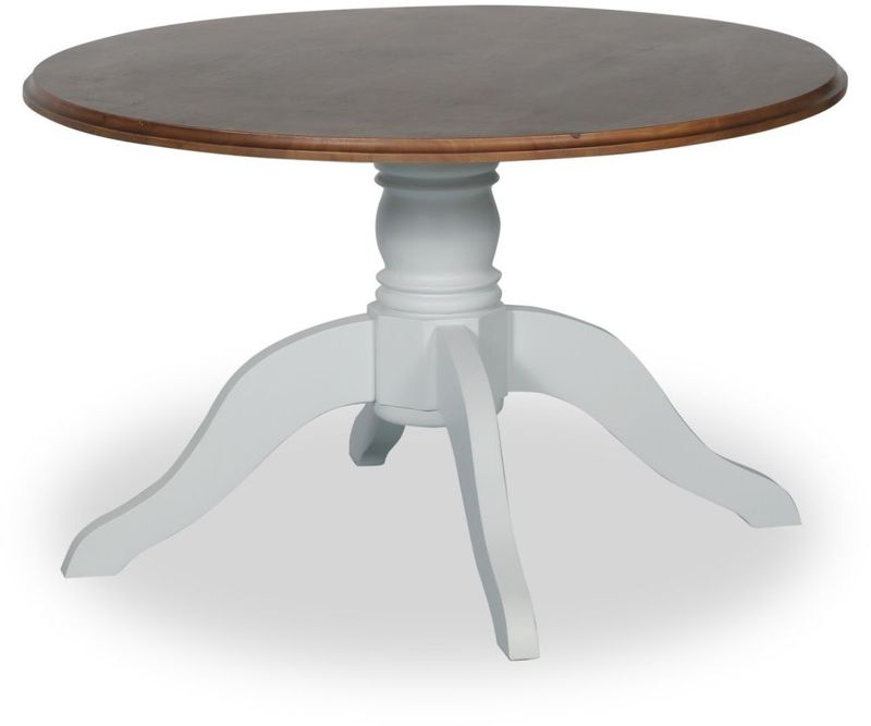 Victoria runt vintage soffbord Ø85 cm - Vit/Brunbets