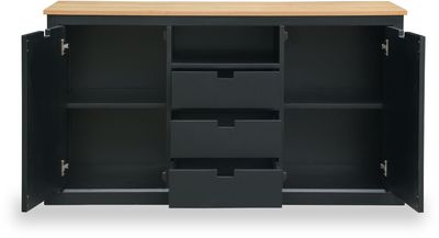 Fårö sideboard - Svart / Oljad ek