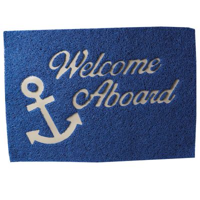 Matta lalizas "Welcome Aboard" blå 40x60cm
