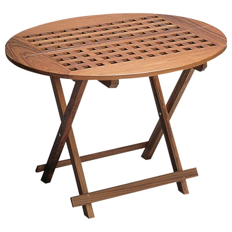 Fällbart bord oval 80x65x57 cm o-oljat