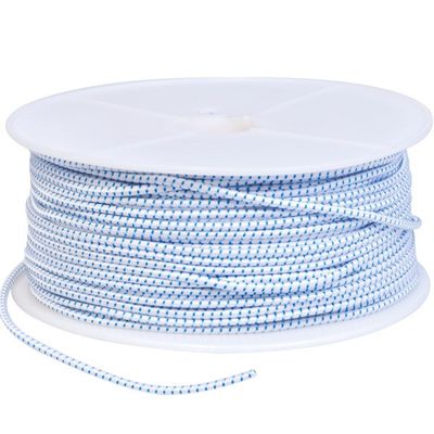 Elastisk lina vit/blå 4 mm - 100 m