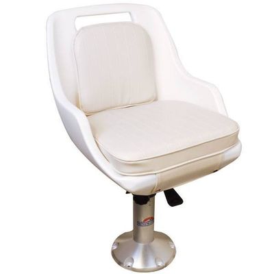 Stolset Admiral, vit dyna, justerbar konsol & svirvel