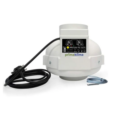 Prima Klima kanalfläkt 125-TC (400m³/h - 125mm) Med inbyggd fläkt kontroller