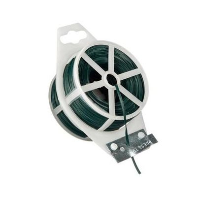 Grön Plastbelagd ståltråd med avbitare 50m