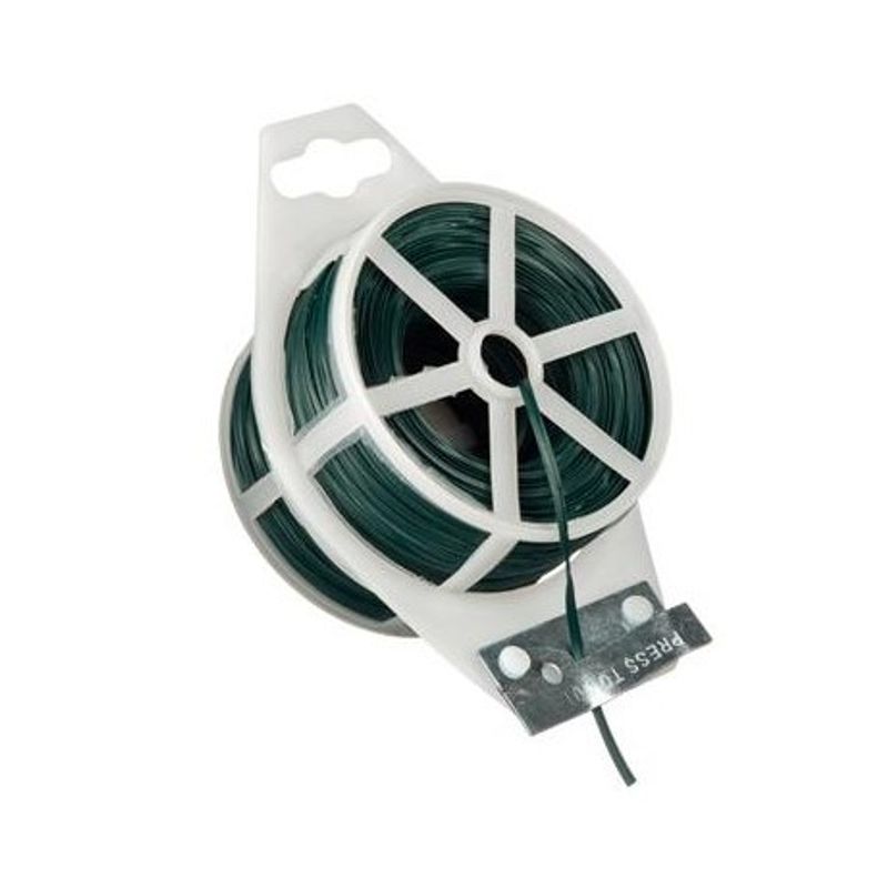 Grön Plastbelagd ståltråd med avbitare 50m