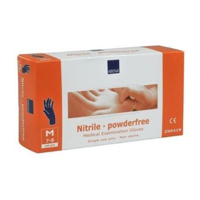 Engångshanske Nitril Abena Puderfria Strlk M. Priset är för ett par (2st).