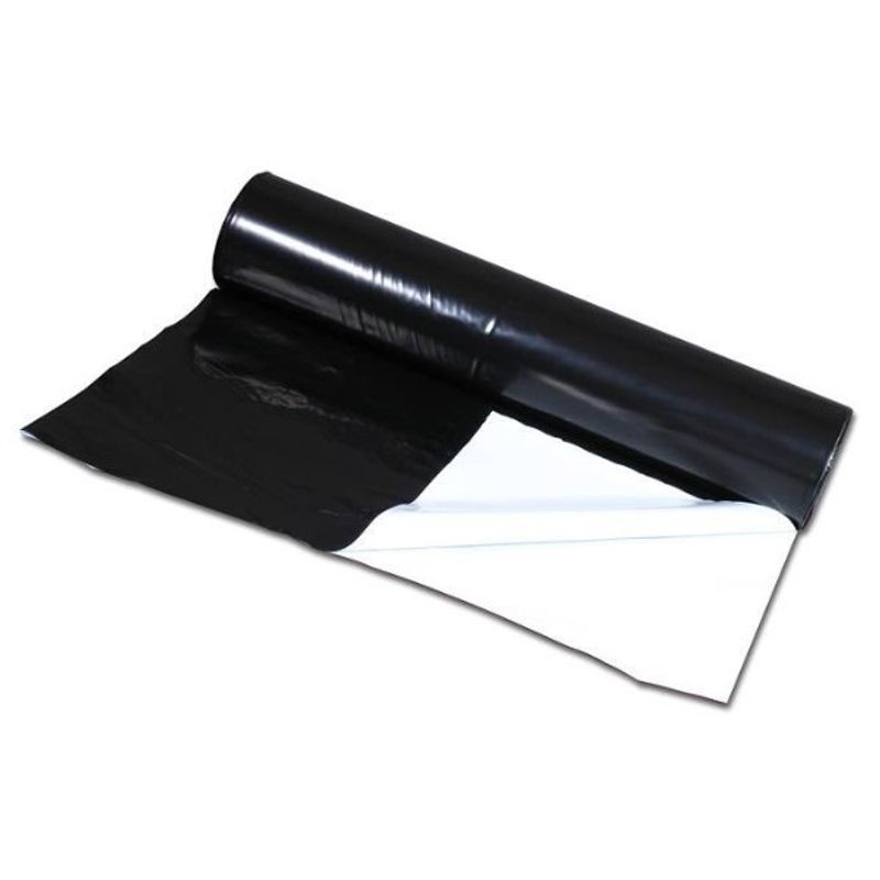 Svart/vit plast 0,85mu 100 x 200 cm