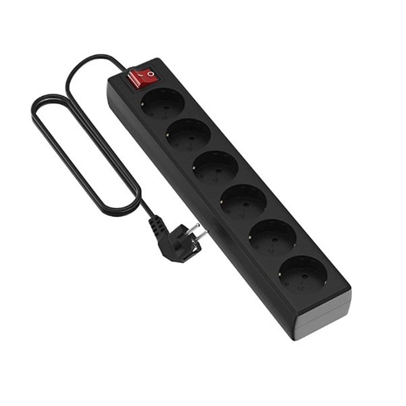 Grenuttag 6 uttag med strömbrytare