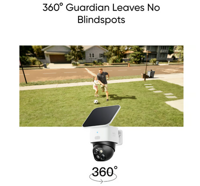 Eufy SoloCam S340 – Trådlös utomhuskamera med 360° överblick och solcellsdrift