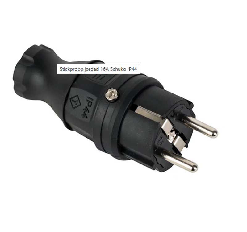 Stickpropp jordad 16A Schuko IP44