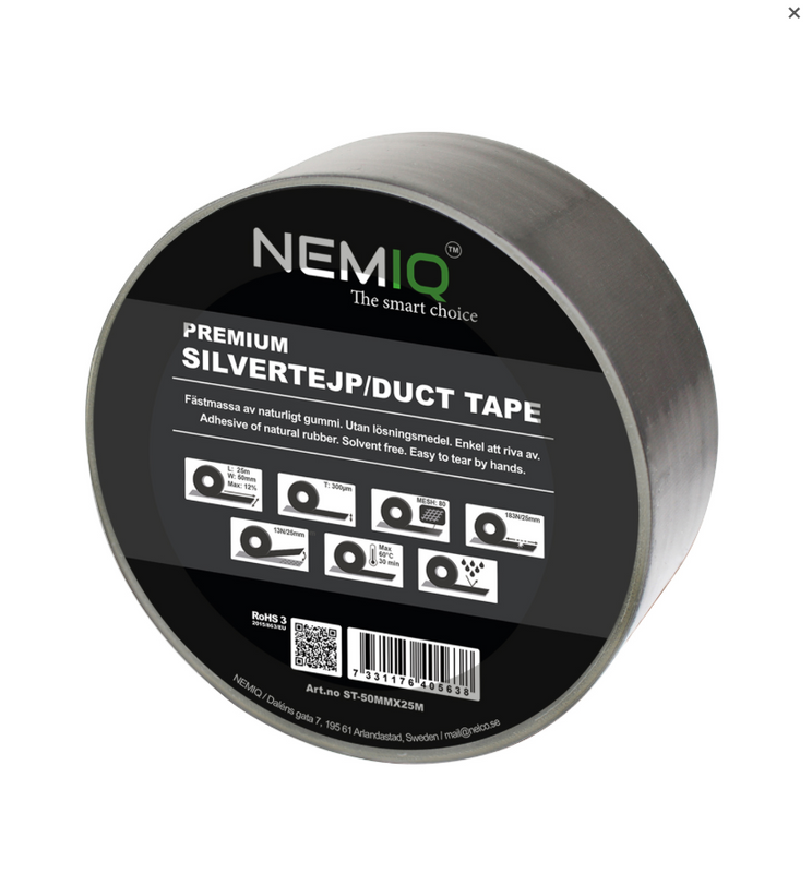 Nemiq Silvertejp 50mm x 25m