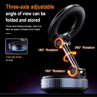 K007 Magnetisk Mobilhållare för Bil – Kraftfull Magnet, Vakuumfäste & 360° Rotation