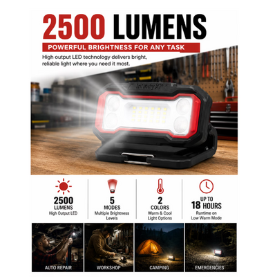 Infinity X1 Arbetslampa 2500 Lumen – Uppladdningsbar LED med Magnetfäste