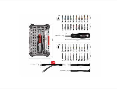 Bosch skruvbitsset för precisionsskruvar 42 Delar