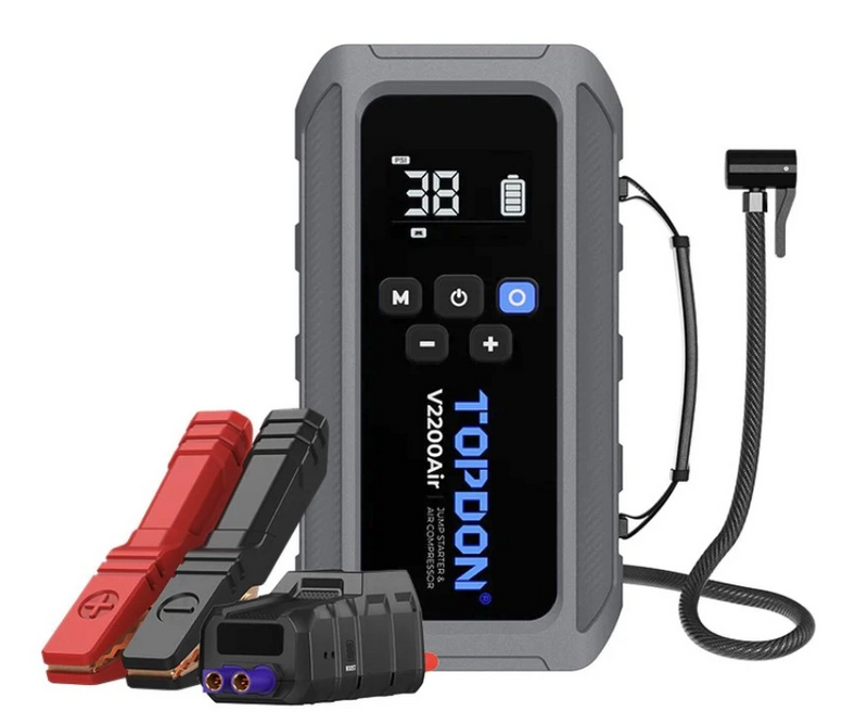 STARTBOOSTER - Starthjälp med inbyggd kompressor - TOPDON V2200 AIR