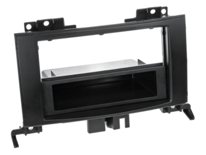 2-ISO facia plate with pocket Mercedes/VW black