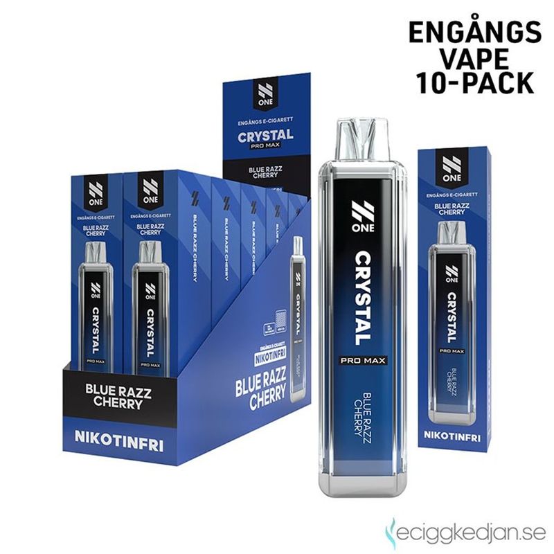 N One Crystal ZERO | Blue Razz Cherry | Engångsvape | 10pack