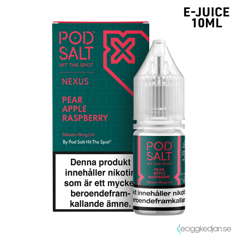 Pod Salt Nexus | Pear Apple Raspberry | 10ml E-Juice | OBS!! Kort/Utgånget Datum