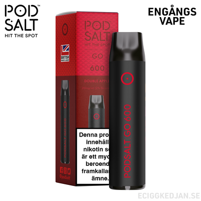 Pod Salt GO 600 | Double Apple | Engångsvape  | OBS!! Utgånget Datum