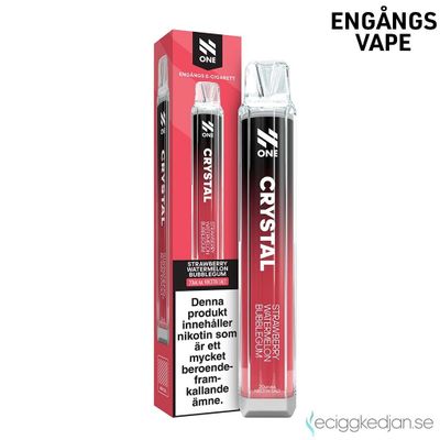 N One Crystal | Strawberry Watermelon Bubblegum | Engångsvape | Kort/Utgående datum