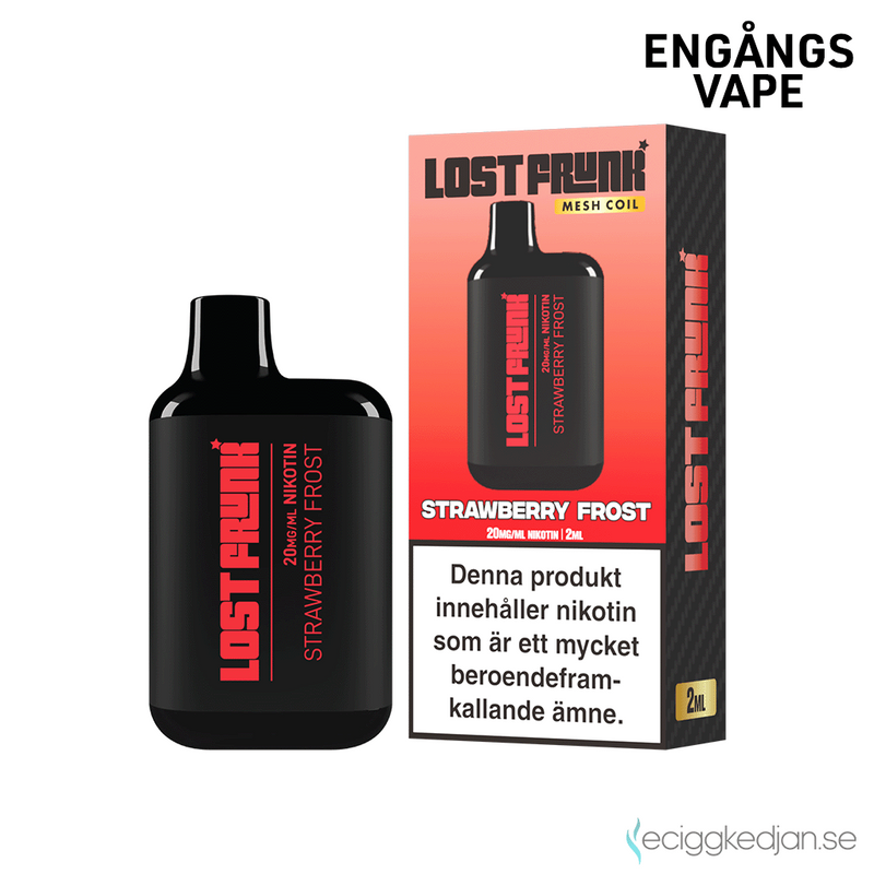 Lost Frunk | Strawberry Frost | Engångsvape | 20mg | OBS!! Kort Datum / Utgånget Datum