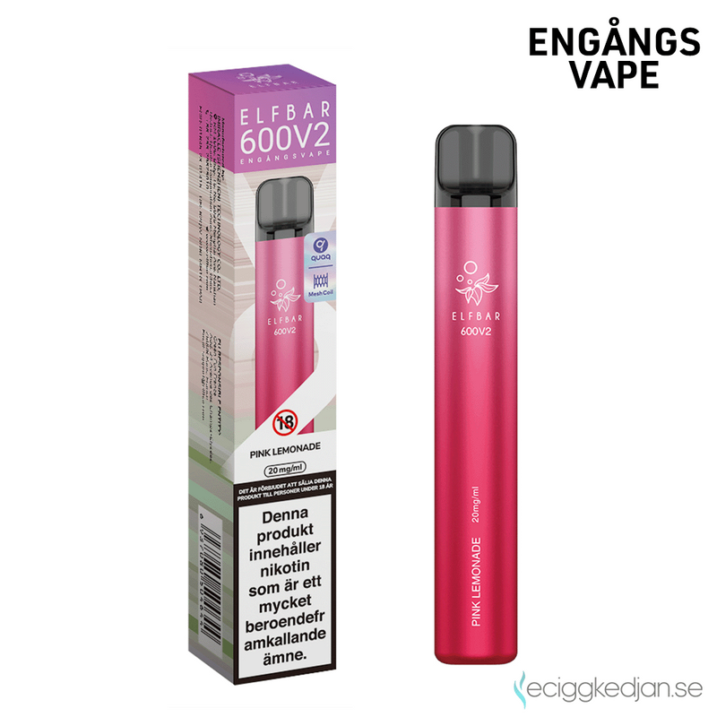 Elfbar V2 | Pink Lemonade | Engångsvape | OBS!! Kort Datum / Utgånget Datum