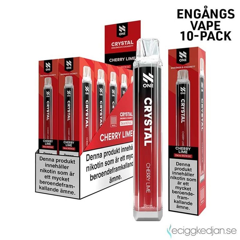 N One Crystal | Cherry Lime | Engångsvape | 10pack