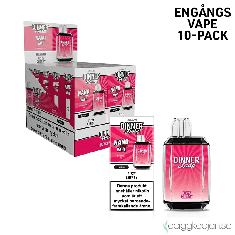 Dinner Lady Nano Cube | Fizzy Cherry | Engångsvape | 10pack