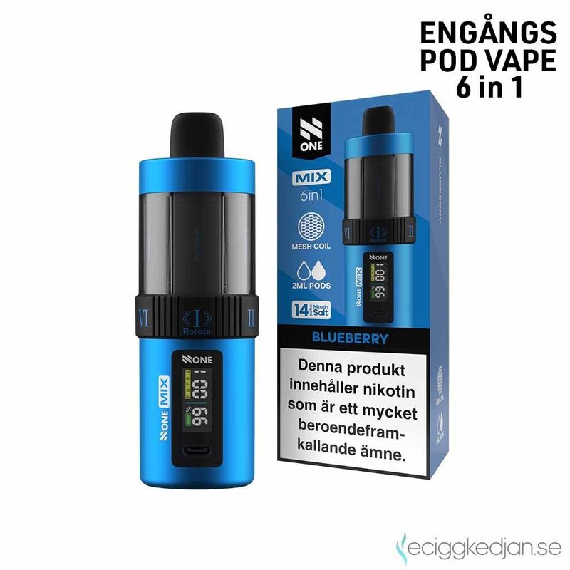 N ONE 6in1 Kit | Blueberry  6*2ml | Engångsvape | 14mg | 1pack