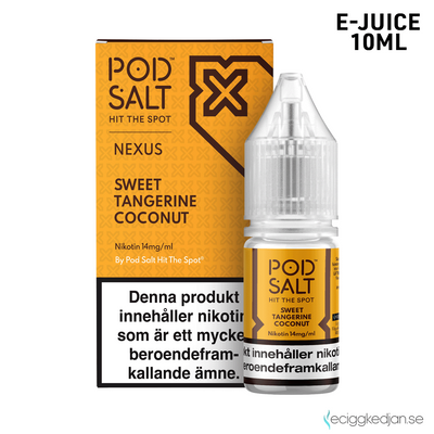 Pod Salt Nexus | Sweet Tangerine Coconut | 10ml E-Juice | OBS!! Kort/Utgånget Datum