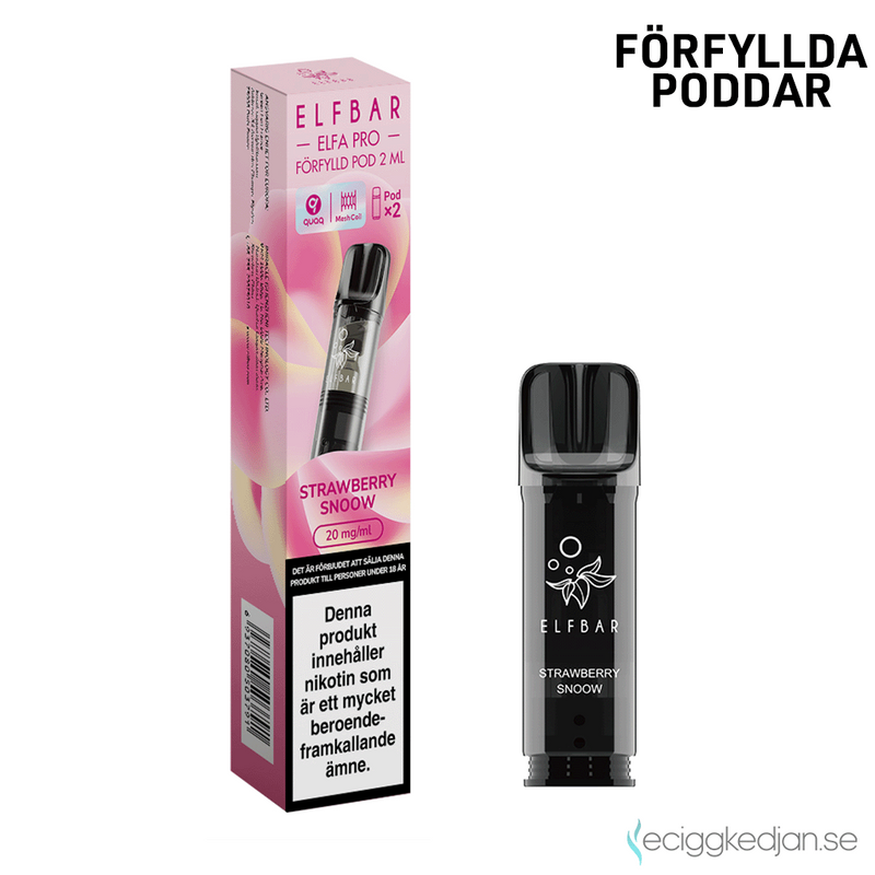 Elfa Mesh Pod | Strawberry Snoow | Förfylld Pod | 2pack | OBS!! Utgånget Datum