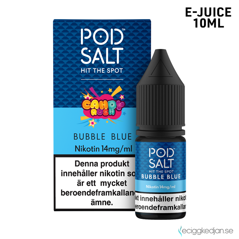 Pod Salt Fusion | Bubble Blue | 10ml E-Juice | OBS!! Kort/Utgånget Datum