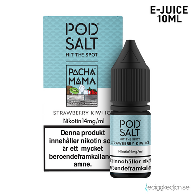 Pod Salt Fusion | Pacha Mama Strawberry Kiwi Ice | 10ml E-Juice | OBS!! Kort/Utgånget Datum