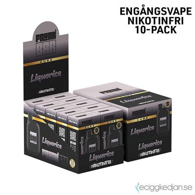 Frunk Bar Cube ZERO | Liquorice | Nikotinfri Engångsvape | 10pack