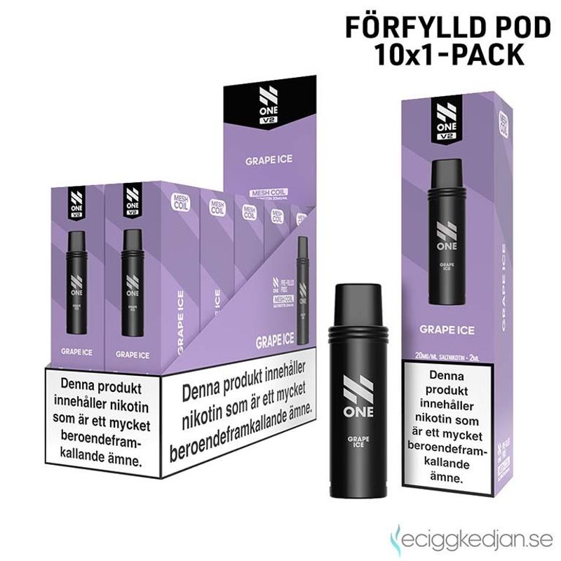 N One Pod V2 | Grape ICE | Förfylld Pod | 10pack