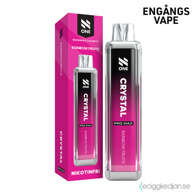 N One Crystal ZERO | Rainbow Fruits | Engångsvape | Kort/Utgånget Datum