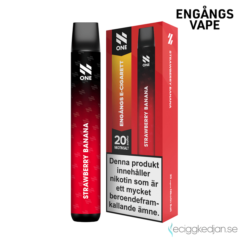 N ONE | Strawberry Banana | Engångsvape  | Obs! UTGÅNGET DATUM