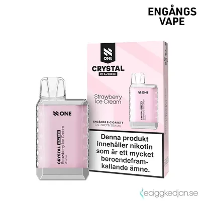 N One Crystal Cube | Strawberry Ice Cream | Engångsvape