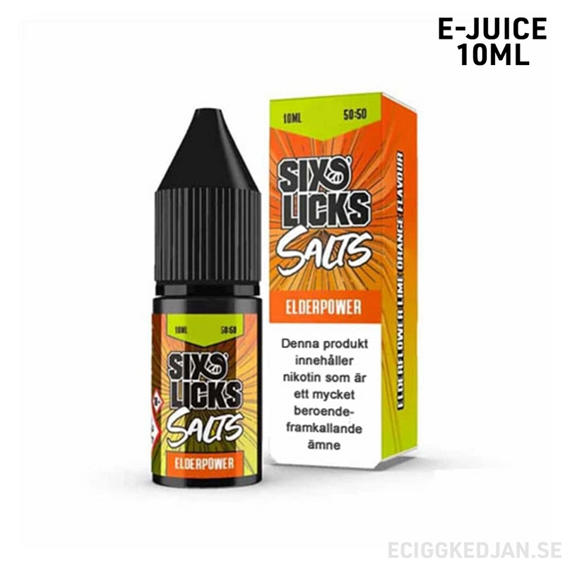 Six Licks | Elderpower | 10ml E-Juice | OBS!! Utgånget Datum