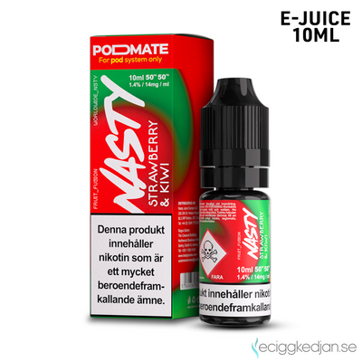 Nasty Podmate Salts | Strawberry Kiwi | 10ml E-Juice | OBS!! Kort/Utgånget Datum