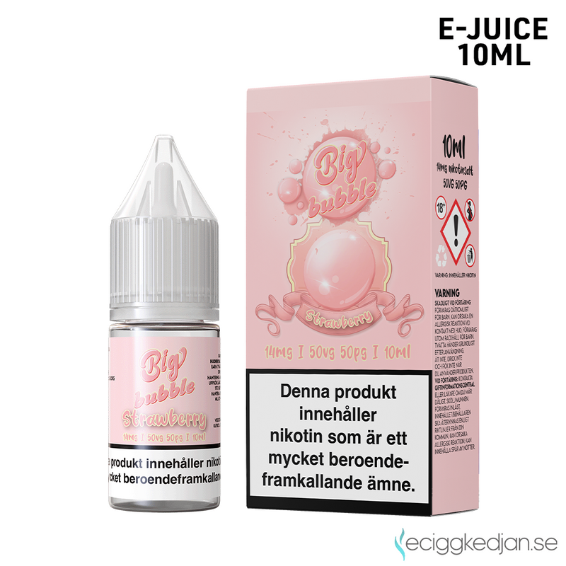 Big Bubble | Strawberry | 10ml E-Juice | OBS!! Kort/Utgånget Datum