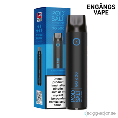 Pod Salt GO 600 | Blue Raspberry | Engångsvape | OBS!! Utgånget Datum