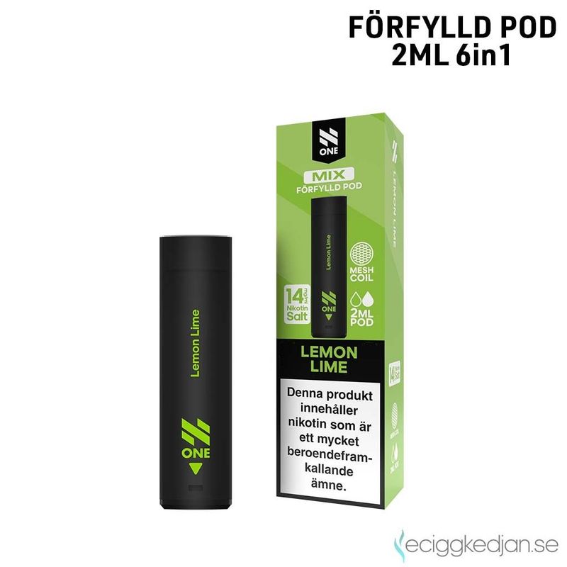 N One 6in1 Pod | Lemon Lime | Förfylld Pod | 1pack