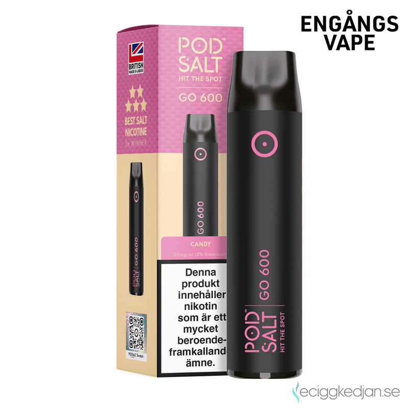 Pod Salt GO 600 | Candy | Engångsvape | OBS!! Utgånget Datum