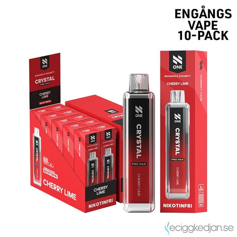 N One Crystal ZERO | Cherry Lime | Engångsvape | 10pack