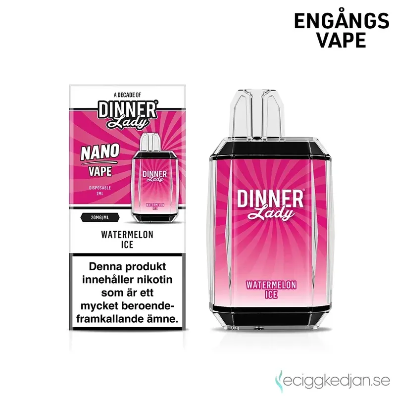 Dinner Lady Nano Cube | Watermelon Ice | Engångsvape