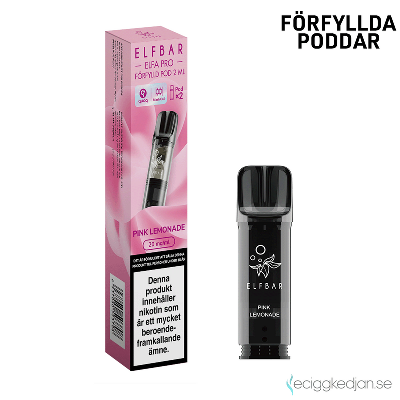 Elfa Mesh Pod | Pink Lemonade | Förfylld Pod | 2pack | OBS!! Utgånget Datum