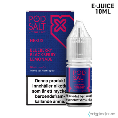 Pod Salt Nexus | Blueberry Blackberry Lemonade | 10ml E-Juice | OBS!! Kort/Utgånget Datum
