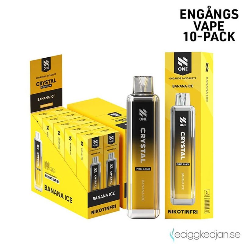N One Crystal ZERO | Banana Ice | Engångsvape | 10pack
