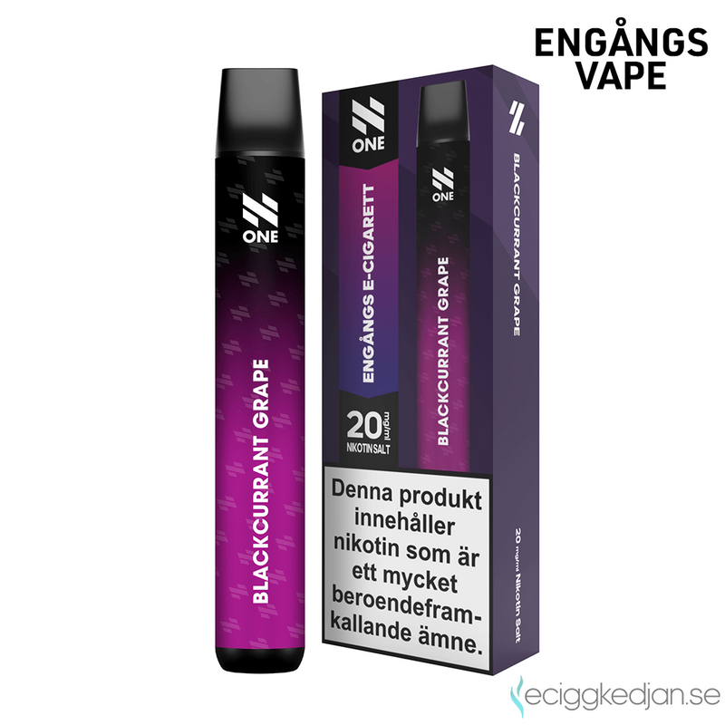 N ONE | Blackcurrant Grape | Engångsvape  | Obs! UTGÅNGET DATUM